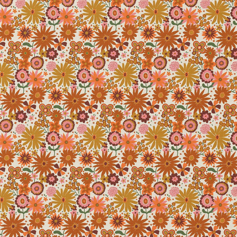 Coated  Cotton CHICOREE Orange / Yellow